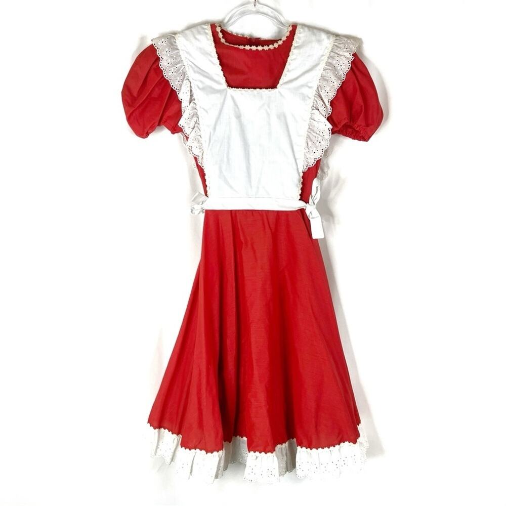Kate Schorer Originals Vintage Red White Square Dance Dress Womens Medium